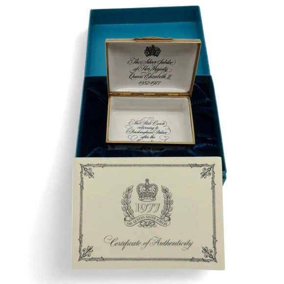 BILSTON And BATTERSEA Limited Edition Silver Jubilee Trinket 1977 England Vintag - Picture 2 of 10
